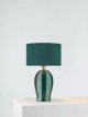 Striped Ceramic Table Lamp, Teal/Sophia Green