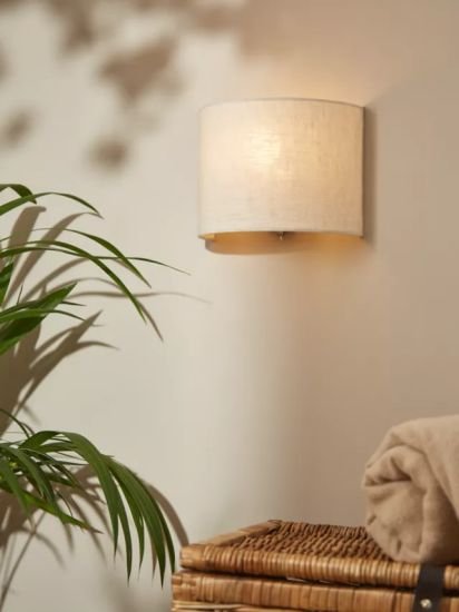Uplighter Linen Wall Light